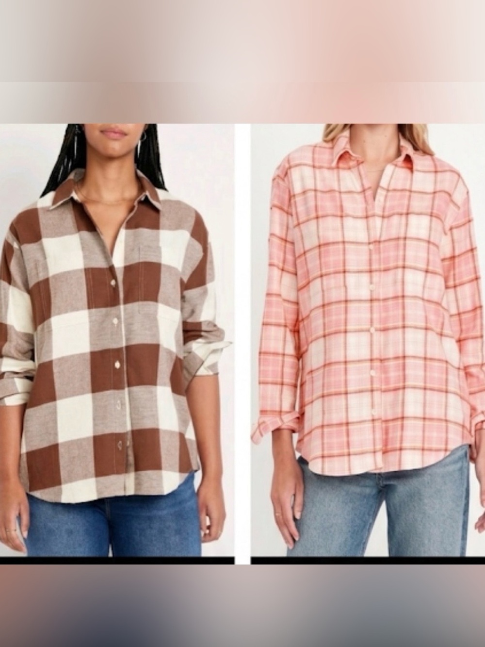 Old Navy Loose Flannel Boyfriend Shirt Bundle Size Large